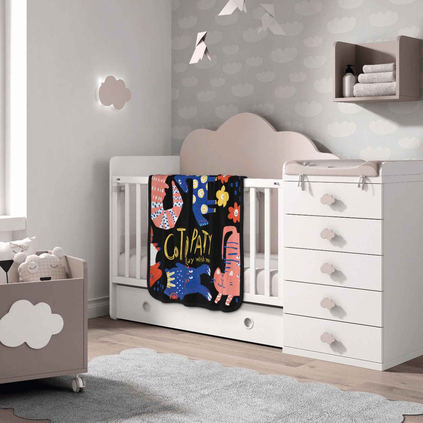 30x40in Double Sided Blanket Black 1d52690