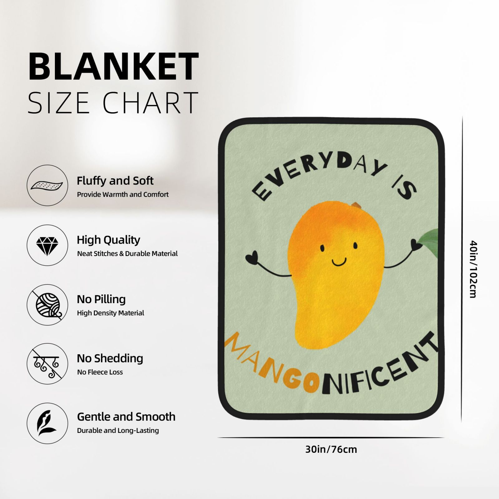 30x40in Double Sided Blanket Black c6482