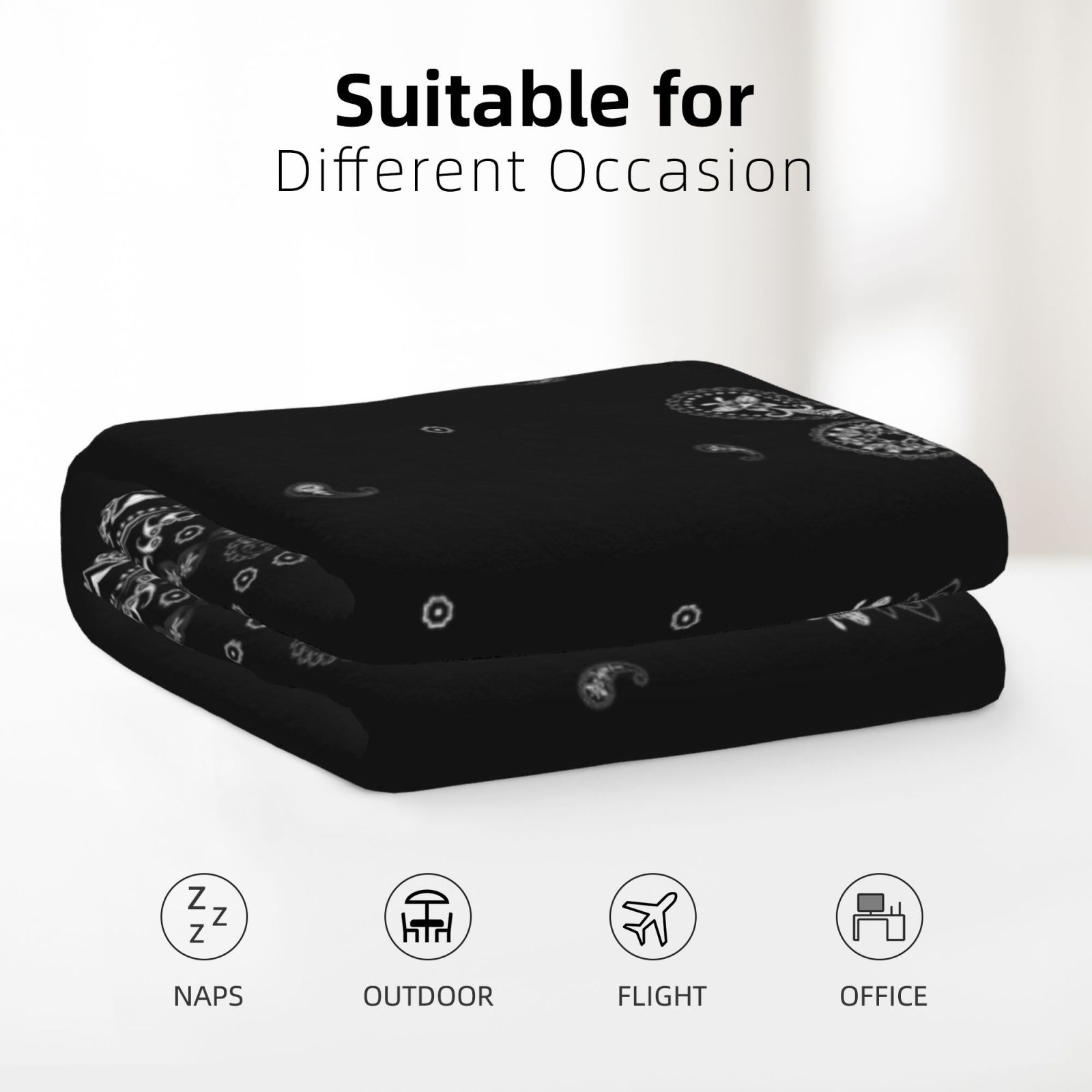 Flannel Blanket Black 790c0