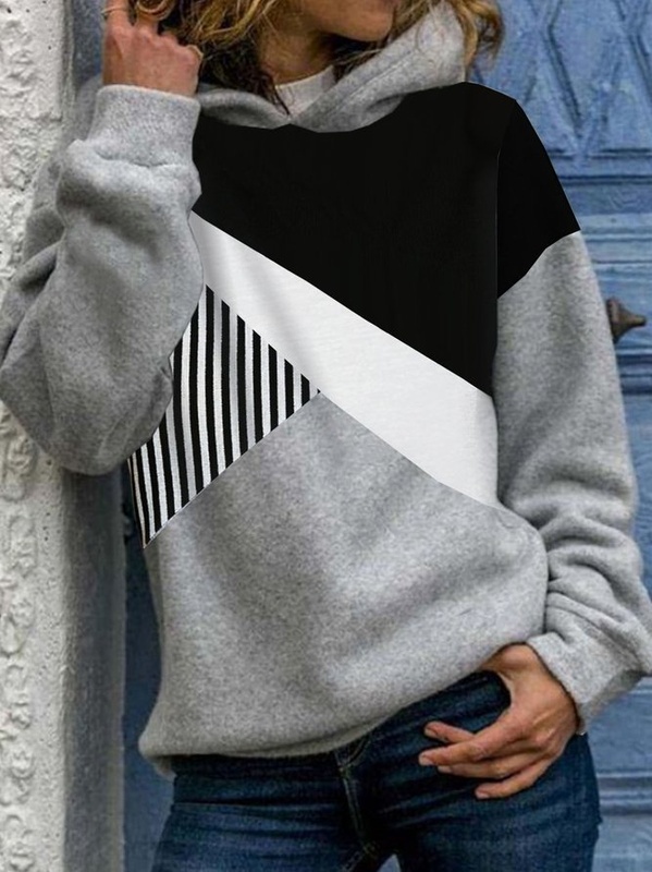 Color Block Casual Sweatshirt