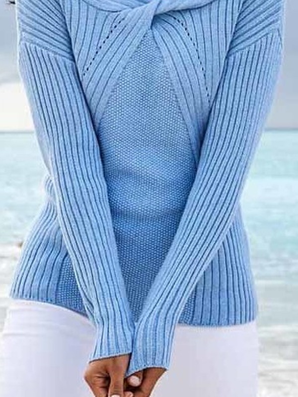 Plain Casual Loose Tunic Sweater Knit Jumper