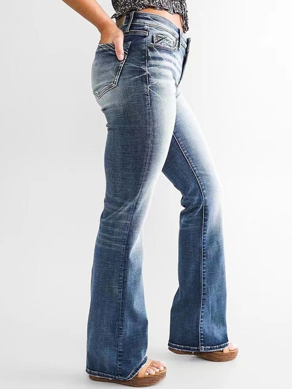 Casual Solid Color Jeans