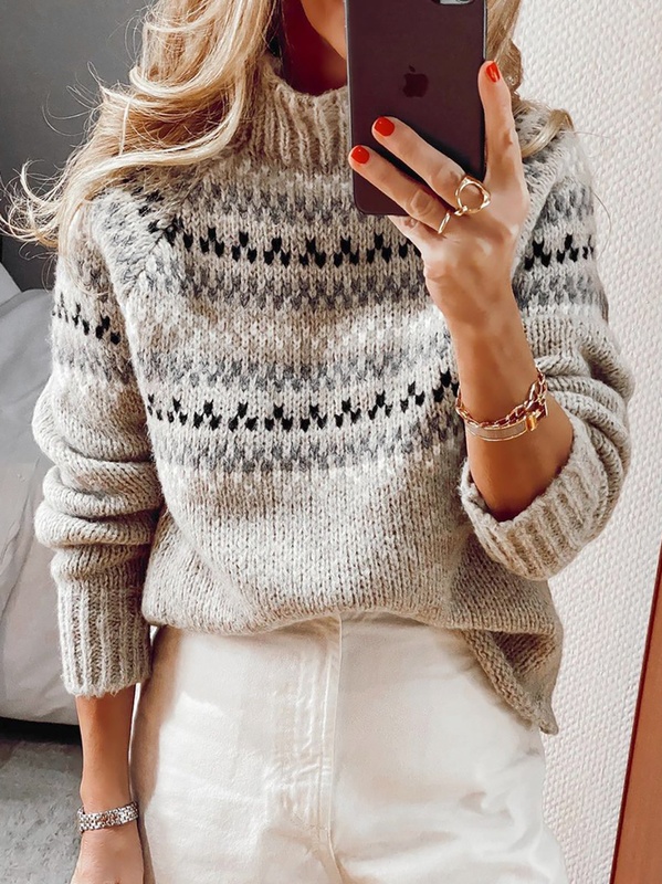 Plus size Casual Long Sleeve Sweater