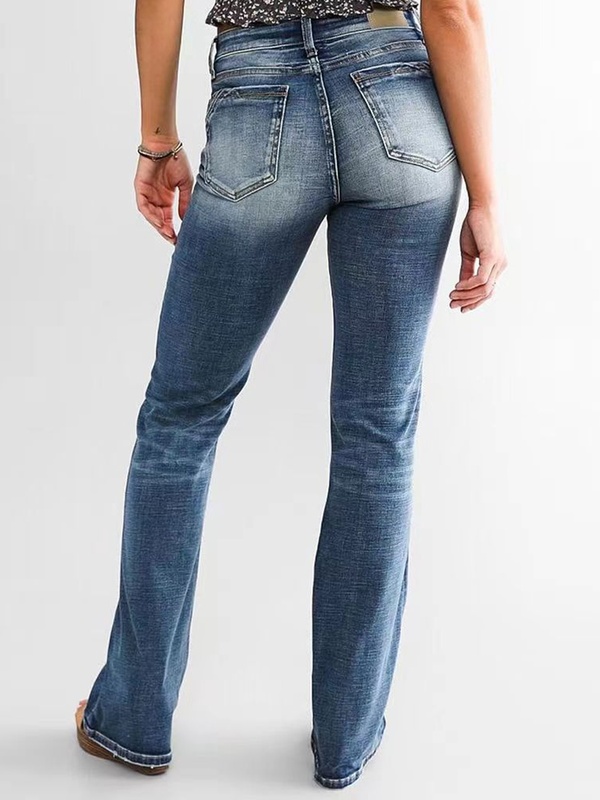 Casual Solid Color Jeans